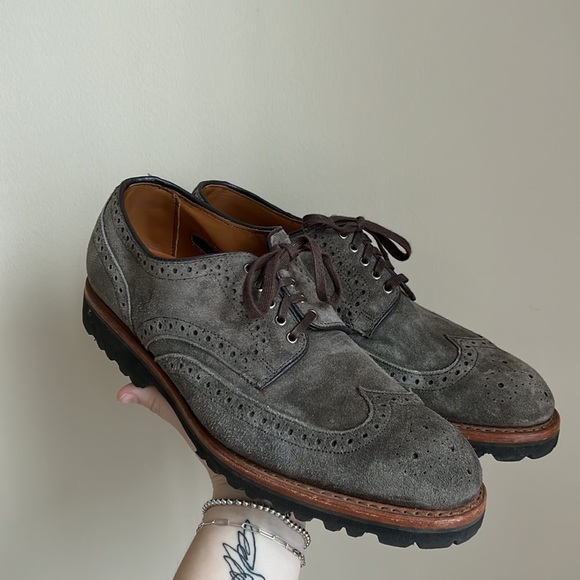 Allen Edmonds Other - Allen Edmonds Tate Wingtip Taupe Suede Brogue Derbies